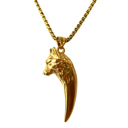 Collier Collier de loup "Ne jamais abandonner" Plaqué Or - Odins Hall