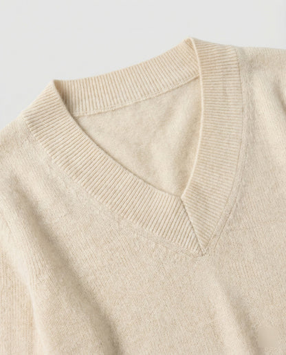Damen Kaschmirpullover Strick Warm V-Ausschnitt