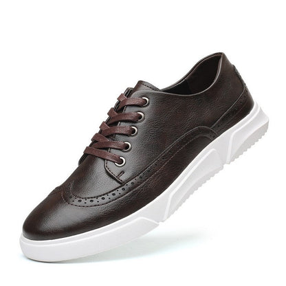 Herren Leder Sneaker Elegant Braun Geschäftslook