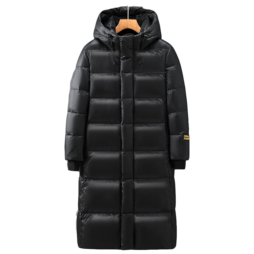 Damen Winterparka Lang Wattiert Mit Kapuze