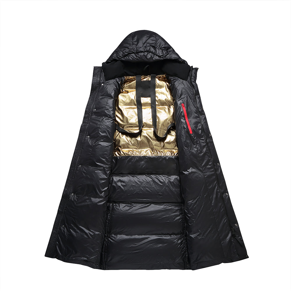 Damen Winterparka Lang Wattiert Mit Kapuze