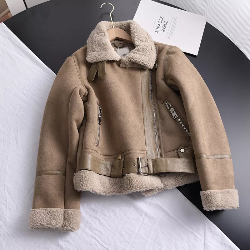 Damen Winterjacke Wildleder