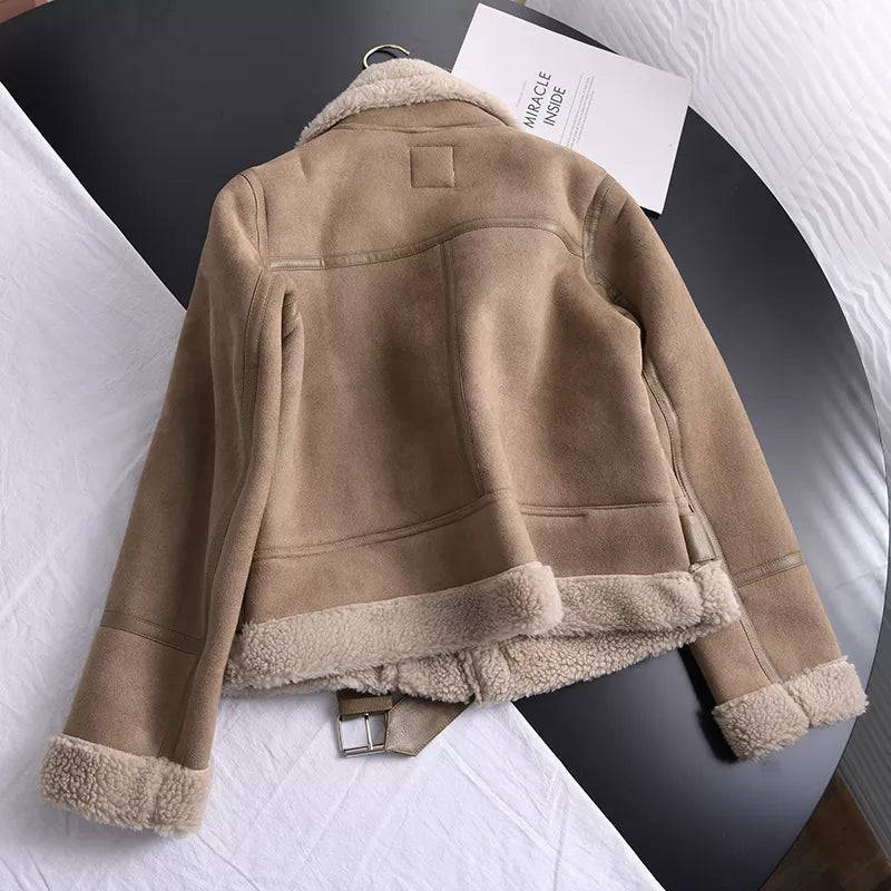 Damen Winterjacke Wildleder