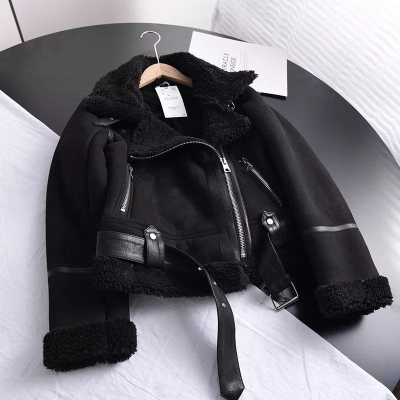 Damen Winterjacke Wildleder
