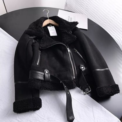 Damen Winterjacke Wildleder