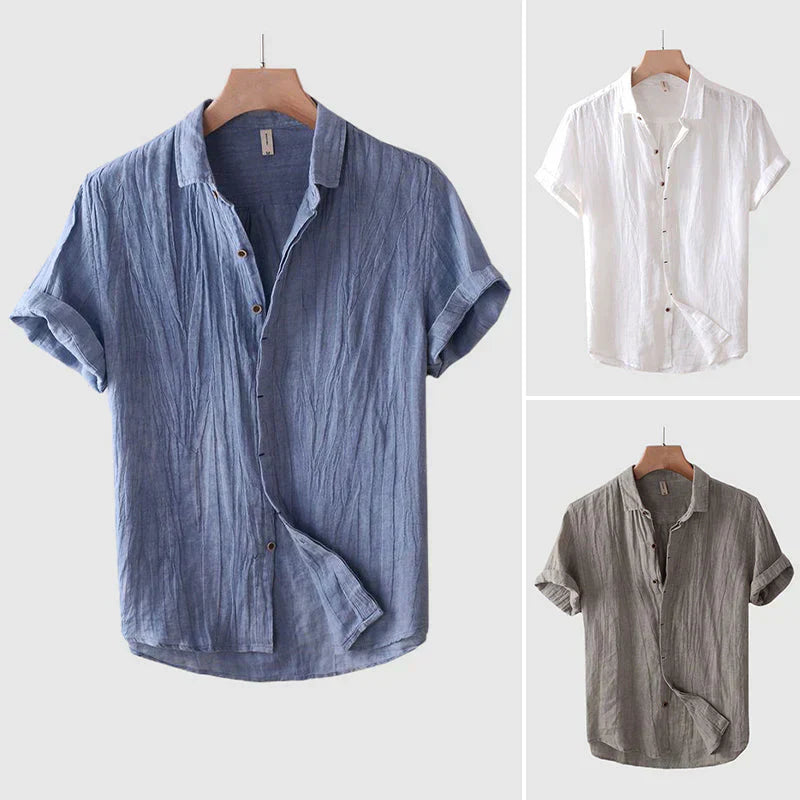Herren Leinenhemd Slim Fit Sommerweiß