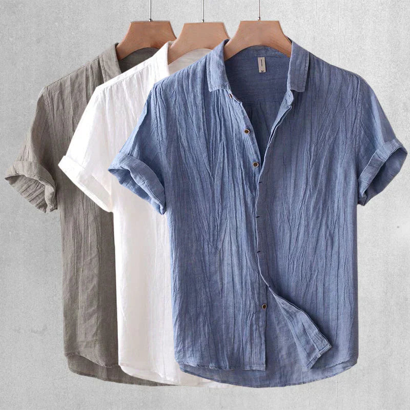 Herren Leinenhemd Slim Fit Sommerweiß - Norvielle