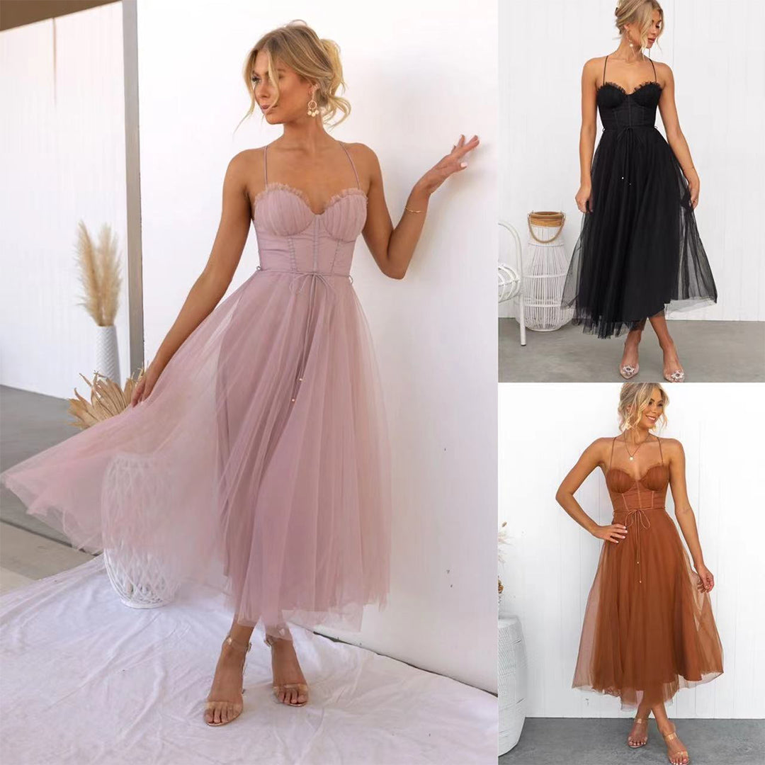 Damen Midi Kleid Stilvolles Abendkleid Elegantes Design