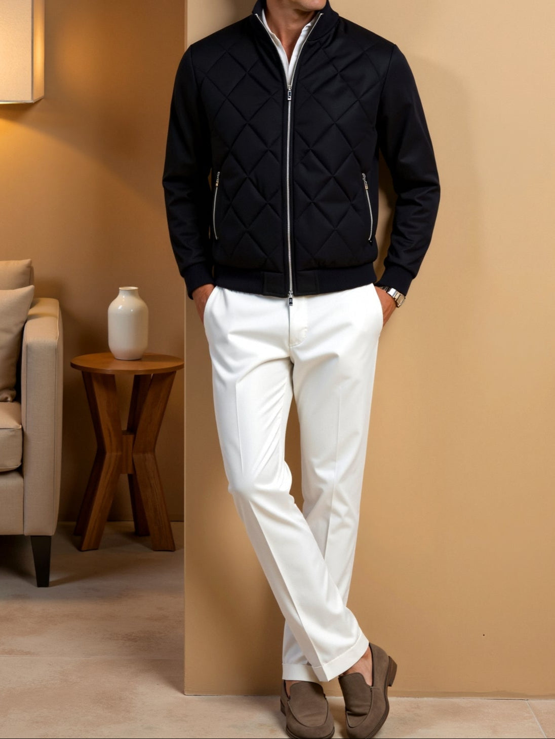 Herren Steppjacke Klassisch Warm