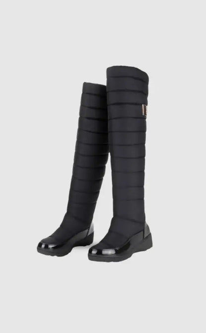 Damen Overknee Stiefel Warm Schwarz - Norvielle