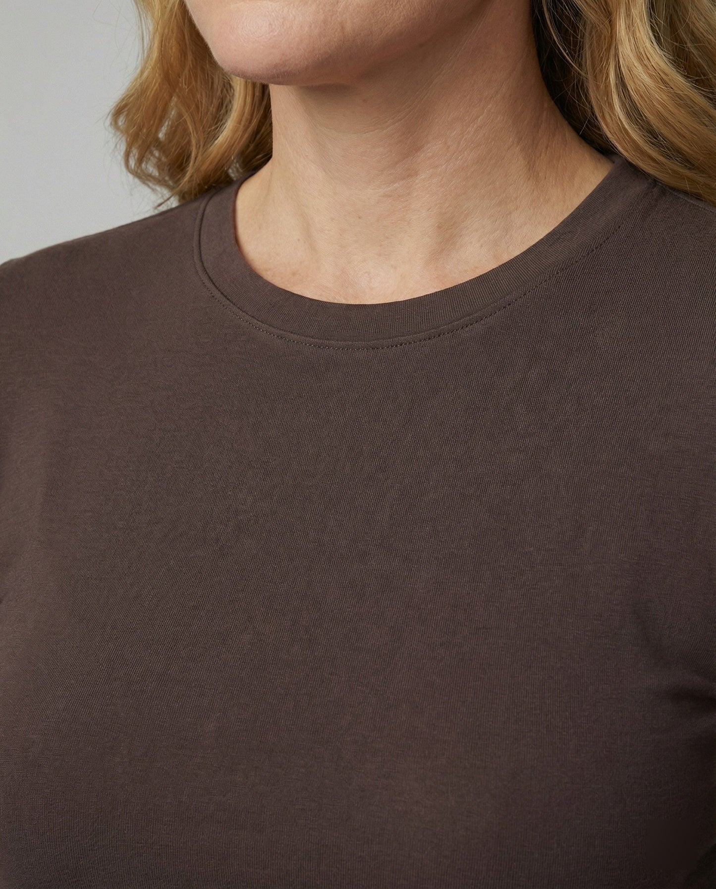 Damen Slim Fit Langarmshirt Rundhals Modal Basic