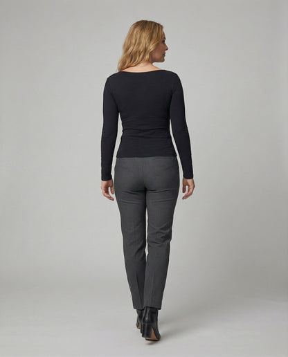 Damen Langarmshirt Blumenmuster Slim Fit Schnürung