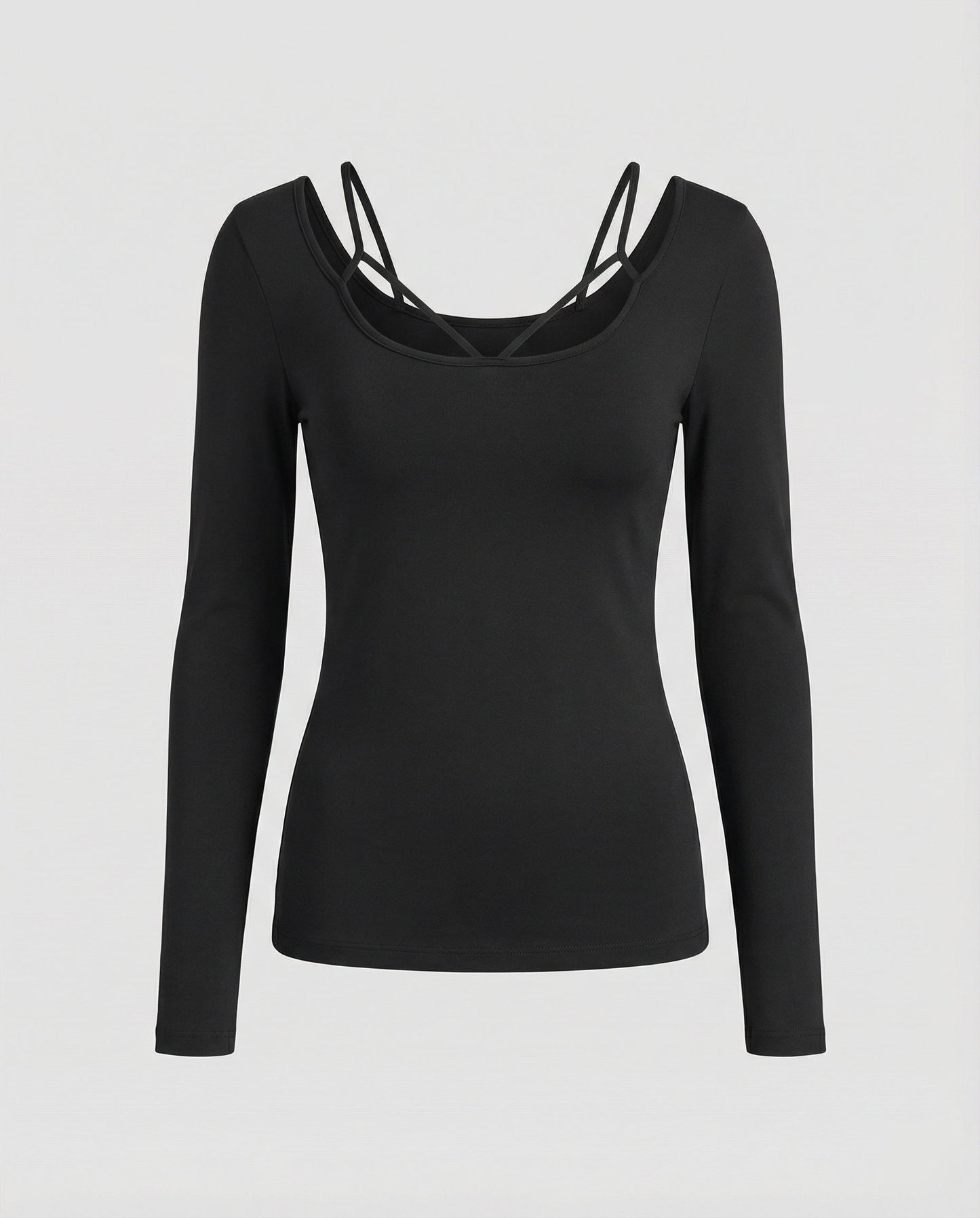 Damen Langarmshirt Blumenmuster Slim Fit Schnürung