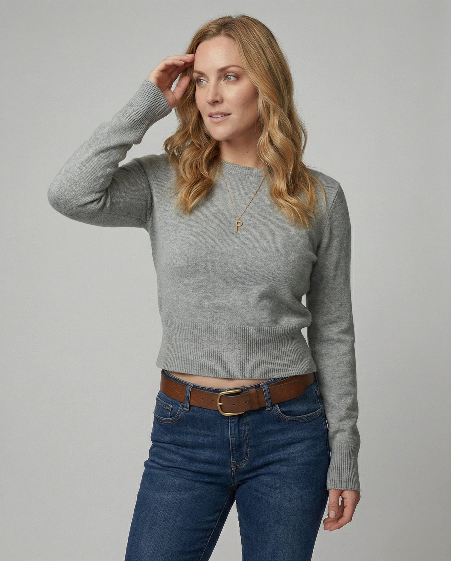 Damen Slim-Fit Strickpullover Rundhals Winterwolle - Norvielle
