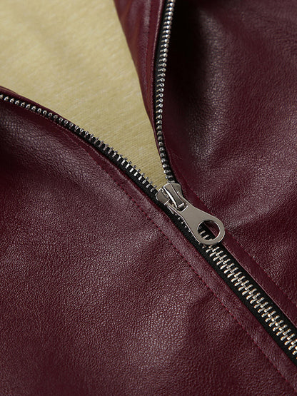 Damen Lederjacke Kunstleder Modern