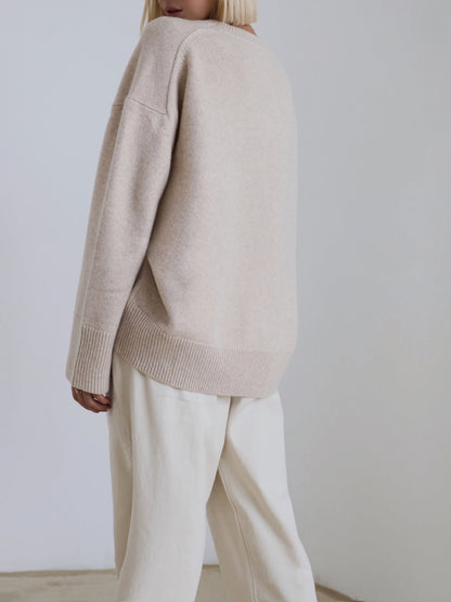 Damen Oversized Pullover Weich Groß
