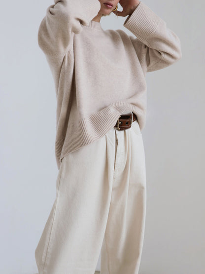 Damen Oversized Pullover Weich Groß