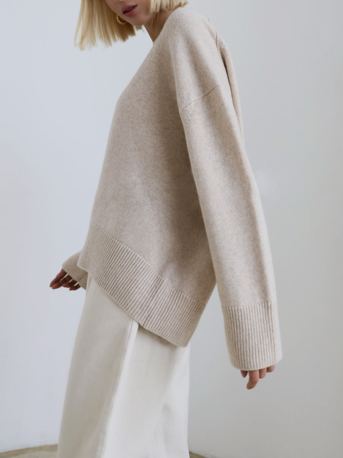Damen Oversized Pullover Weich Groß