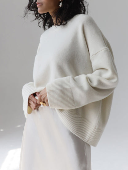 Damen Oversized Pullover Weich Groß