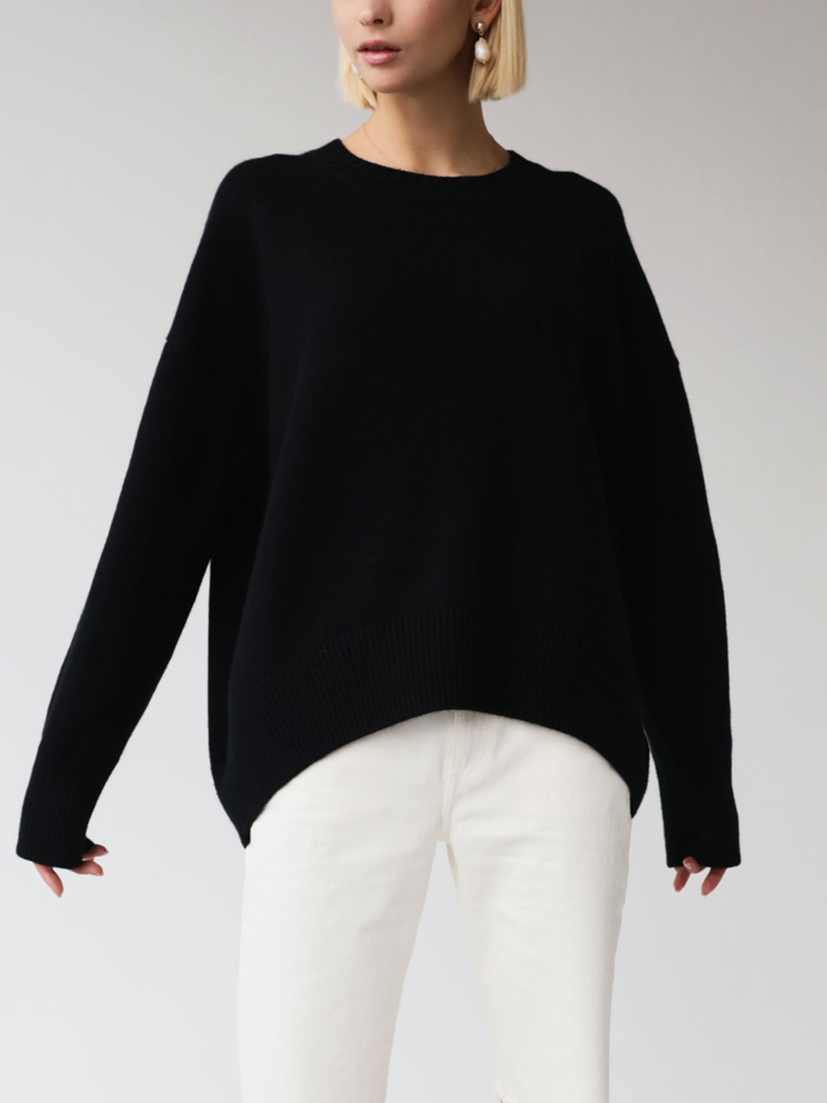 Damen Oversized Pullover Weich Groß