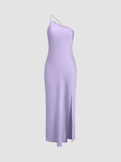 Elegantes Damen Satinkleid Rückenfrei Hochzeitskleid