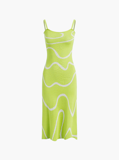 Damen Midikleid Figurschmeichelnd Abstrakt