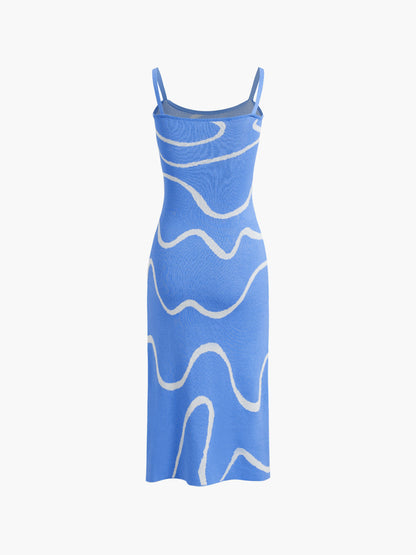 Damen Midikleid Figurschmeichelnd Abstrakt