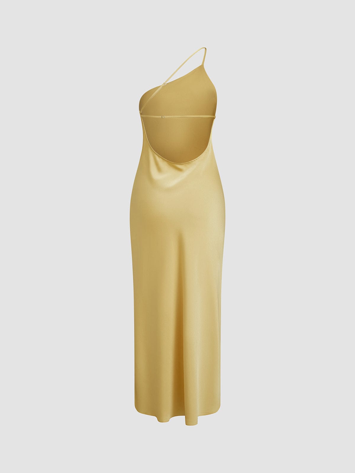 Damen Maxikleid Rückenfrei Satin Feine Träger