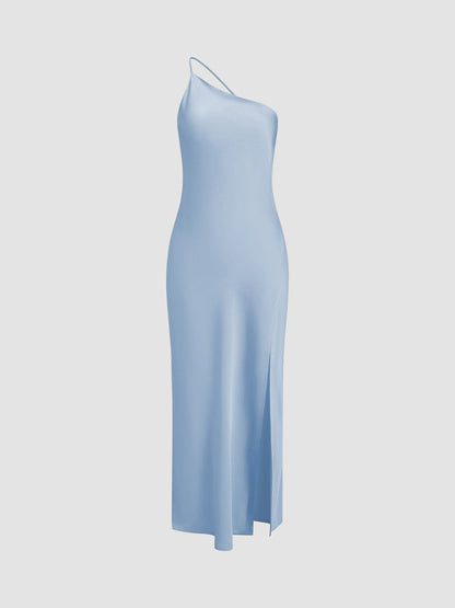 Elegantes Damen Satinkleid Rückenfrei Hochzeitskleid