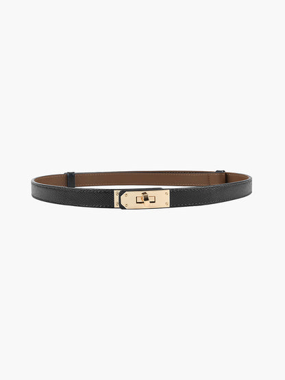 Eleganter Herren Ledergürtel Goldfarbene Schnalle Modern - Norvielle