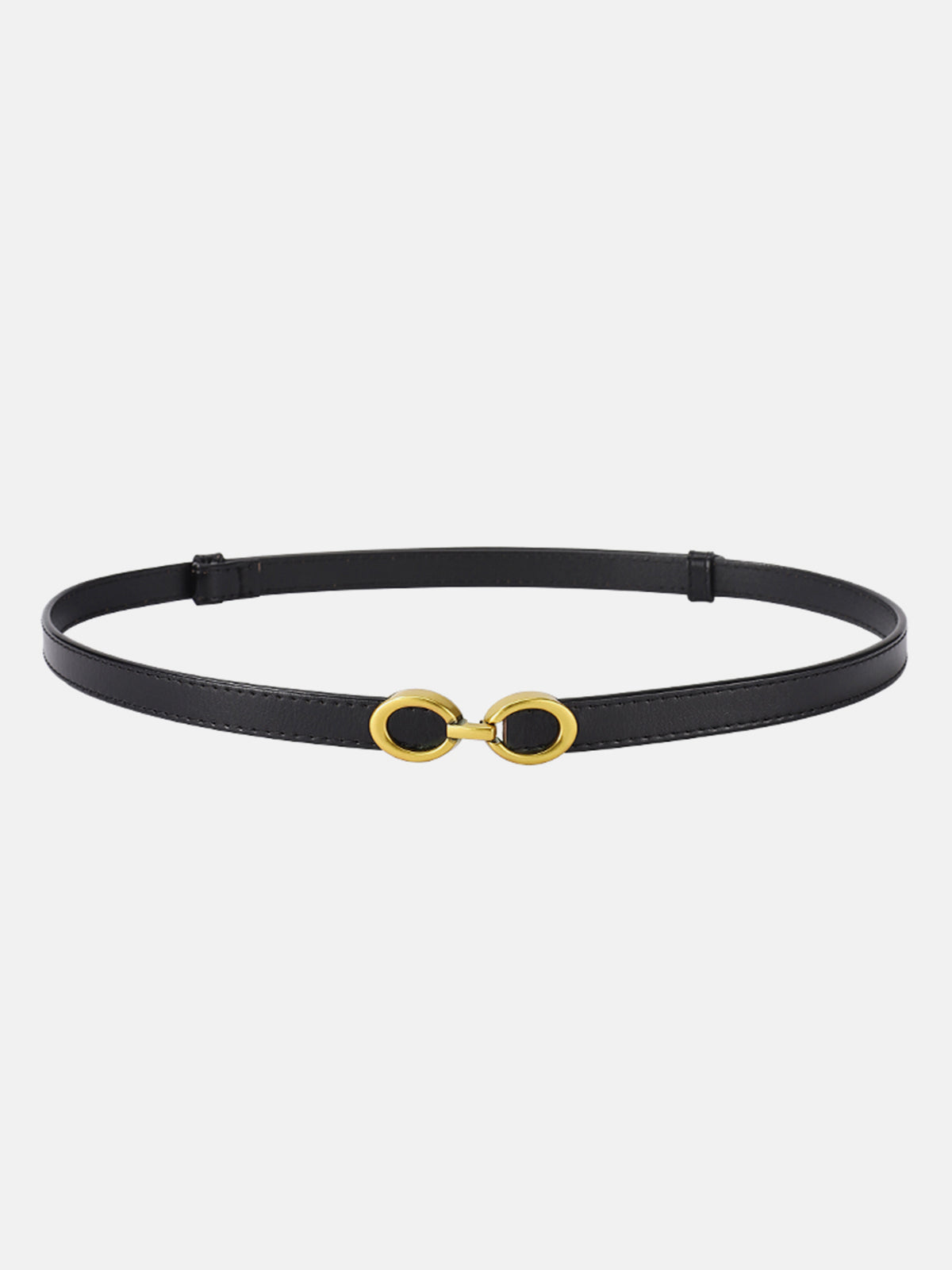 Damen Leder Gürtel Schmal Goldschnalle