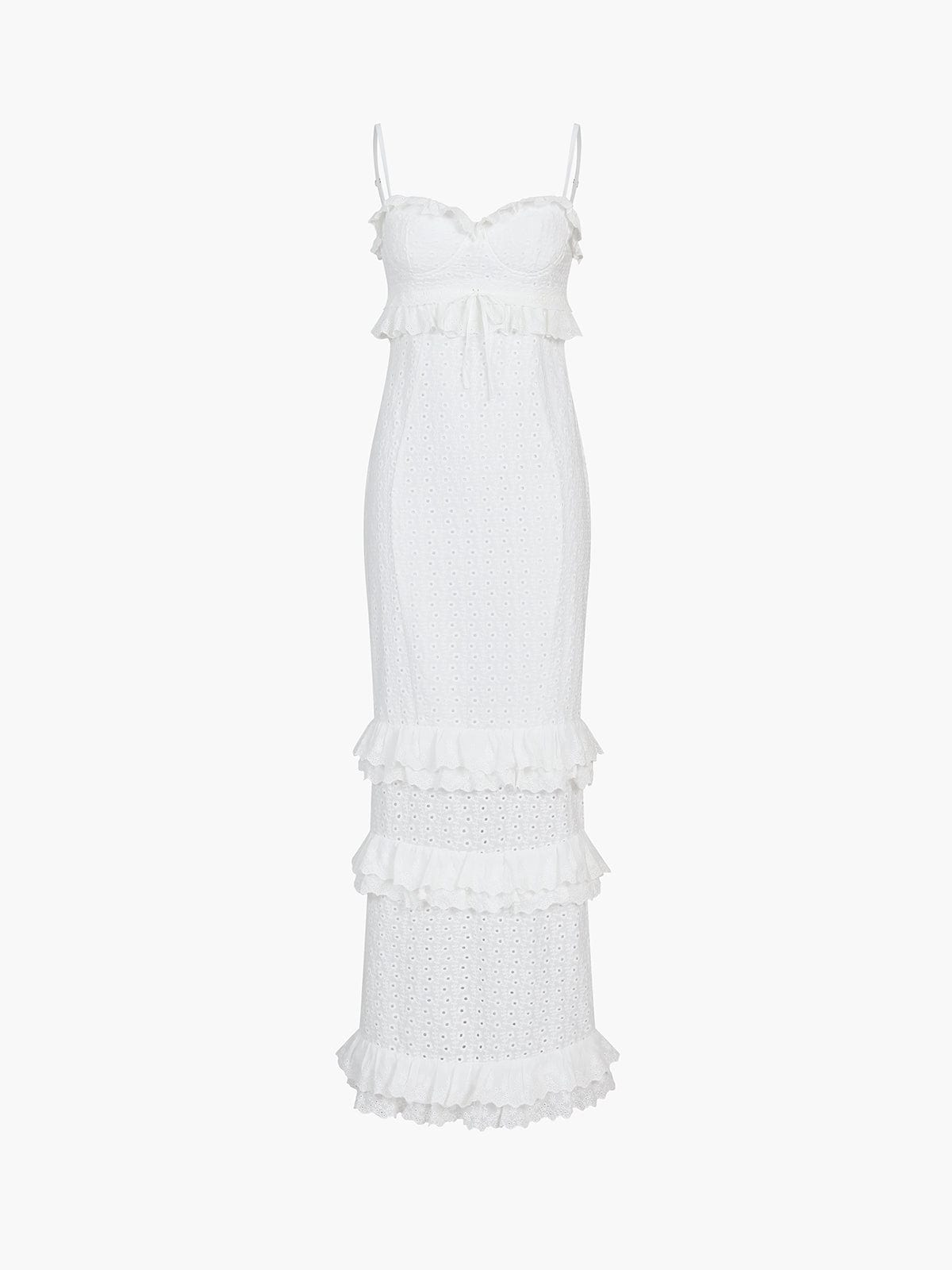 es Damenkleid Spitze Rüschen Elegant
