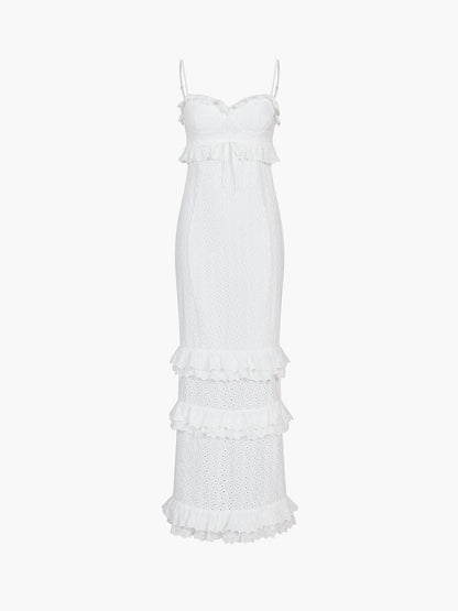es Damenkleid Spitze Rüschen Elegant