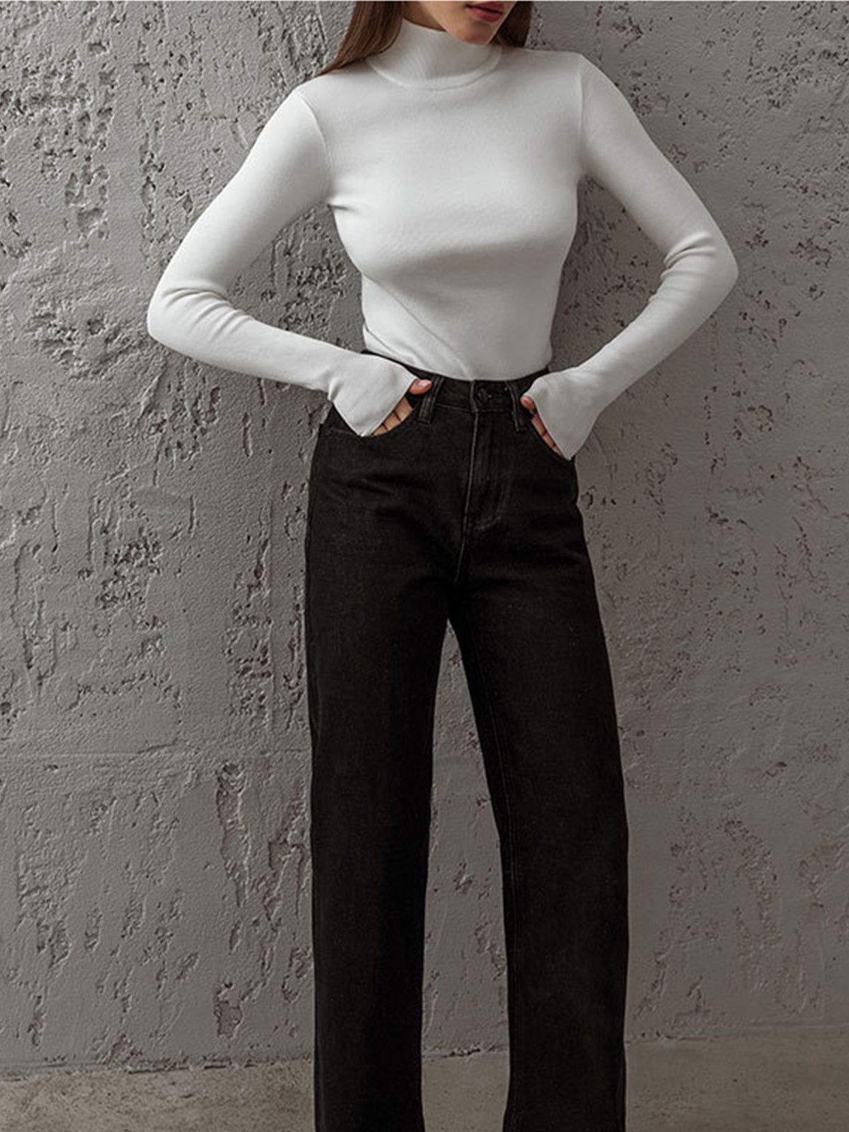 Damen Pullover Slimfit Warm Winter