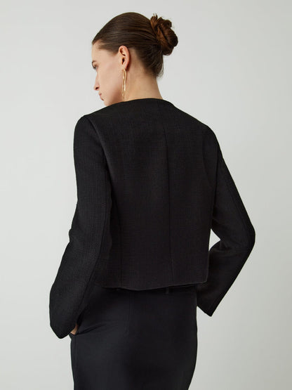 Damen Tweedjacke Klassisch Goldknöpfe Elegante