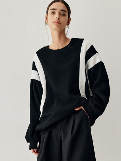 Fay Damen Pullover Grobstrick Seitenstreifen