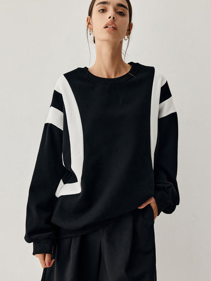 Fay Damen Pullover Grobstrick Seitenstreifen