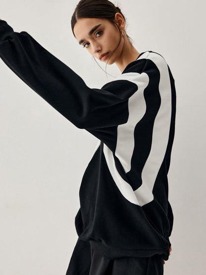 Fay Damen Pullover Grobstrick Seitenstreifen