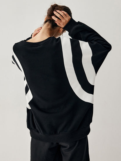 Fay Damen Pullover Grobstrick Seitenstreifen