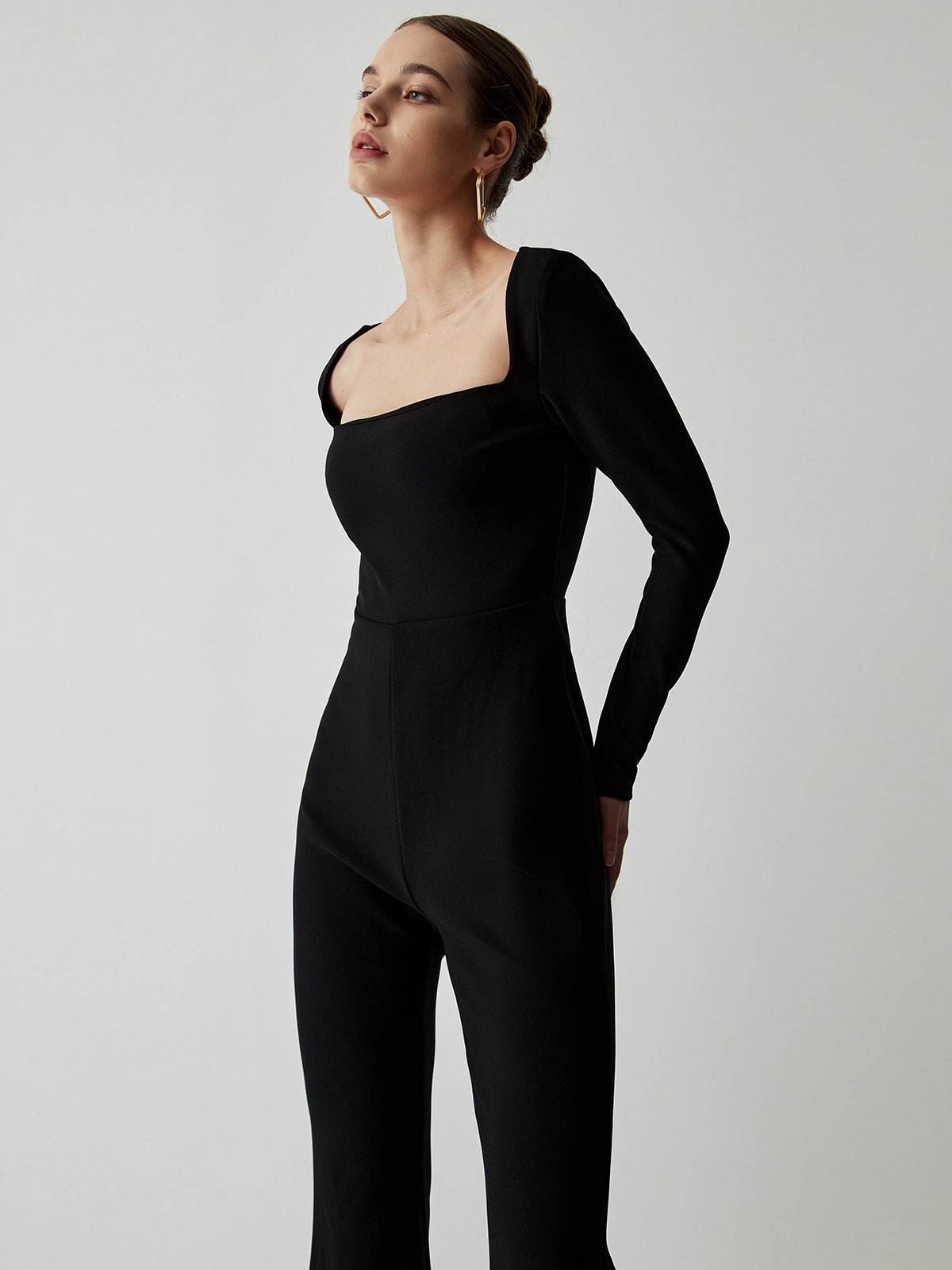 Damen Jumpsuit Schwarz Komfortabel Elegant - Norvielle