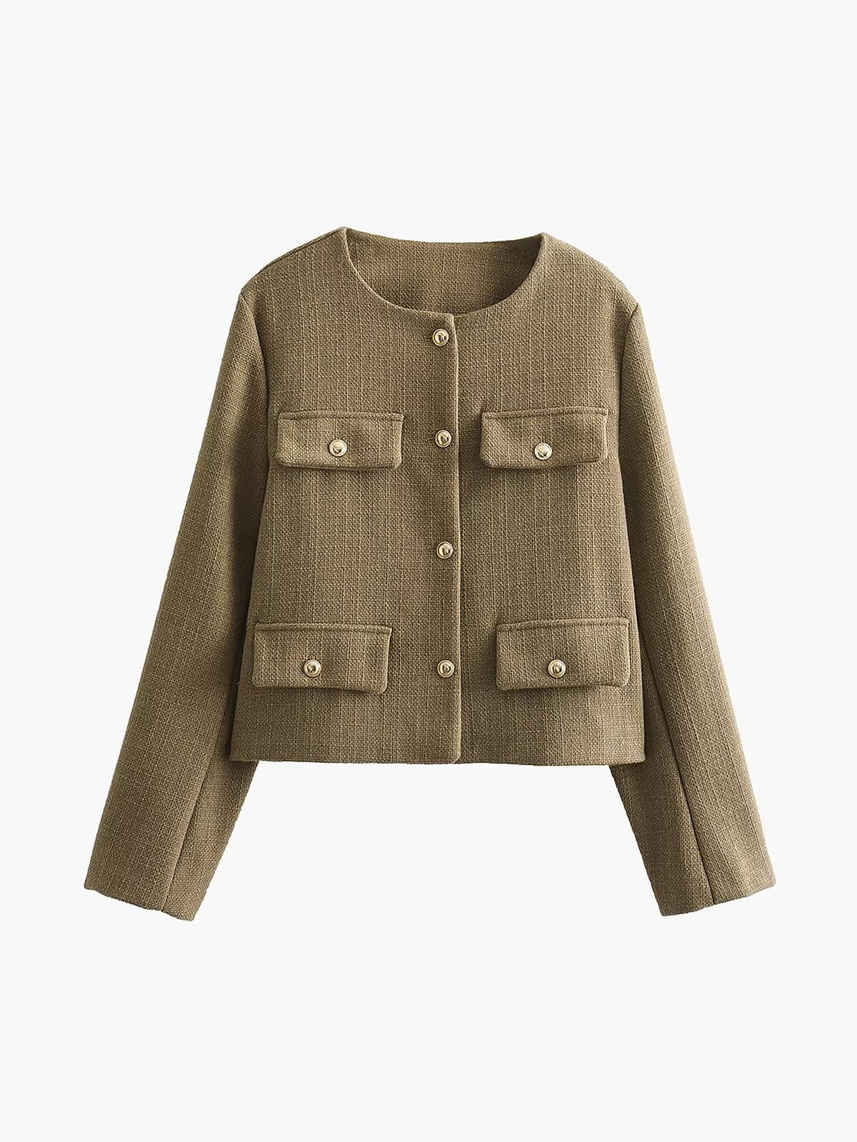 Damen Tweedjacke Klassisch Goldknöpfe Elegante