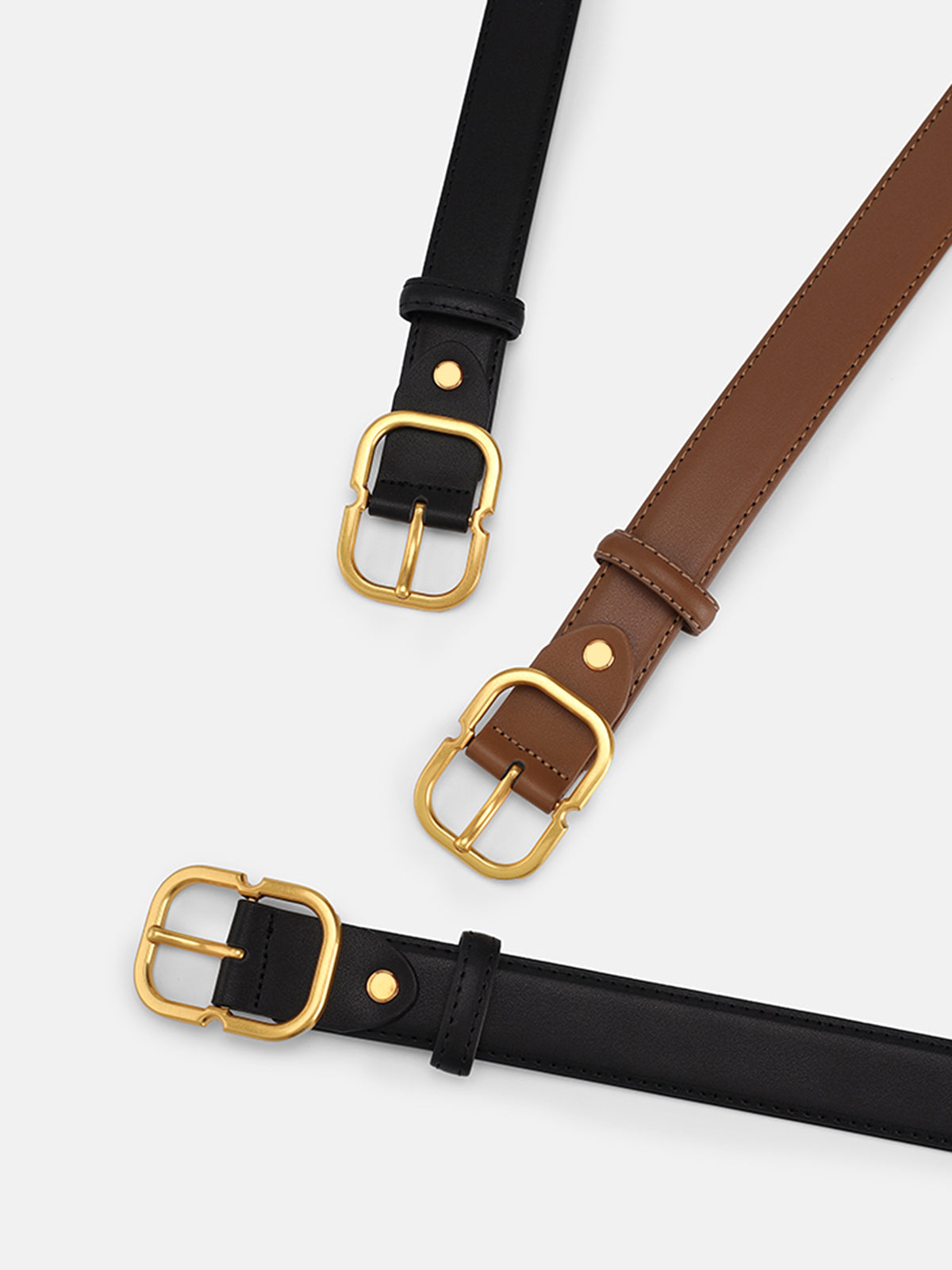 Damen Gürtel Minimalistisch Goldene Schnalle