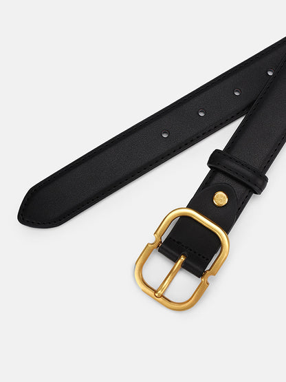Damen Gürtel Minimalistisch Goldene Schnalle