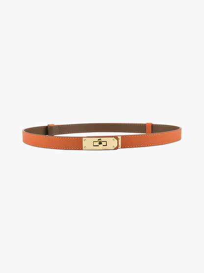 Eleganter Herren Ledergürtel Goldfarbene Schnalle Modern