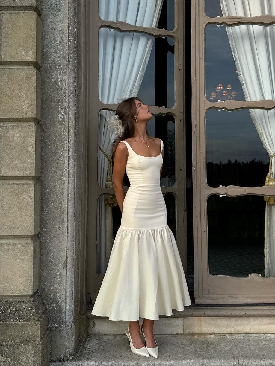 Elegantes Damen Maxikleid Rüschen Abendkleid