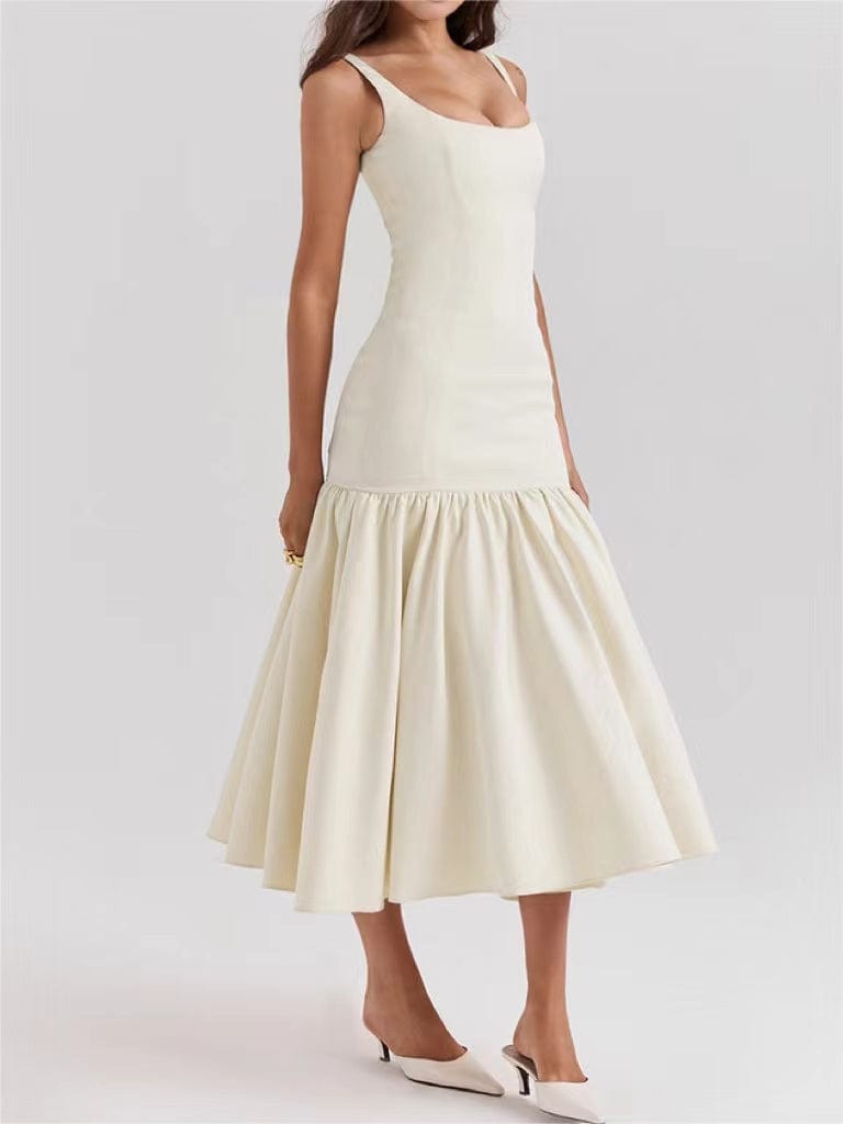 Elegantes Damen Maxikleid Rüschen Abendkleid