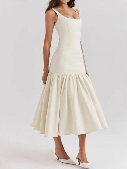 Elegantes Damen Maxikleid Rüschen Abendkleid