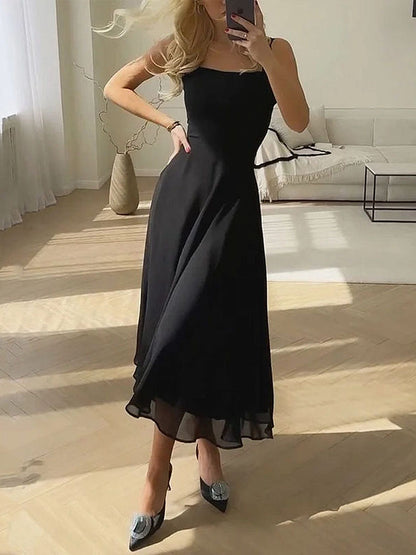 Elegantes Damen Midikleid A-Linie Zeitlos