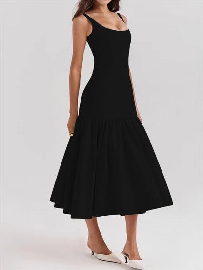 Elegantes Damen Maxikleid Rüschen Abendkleid