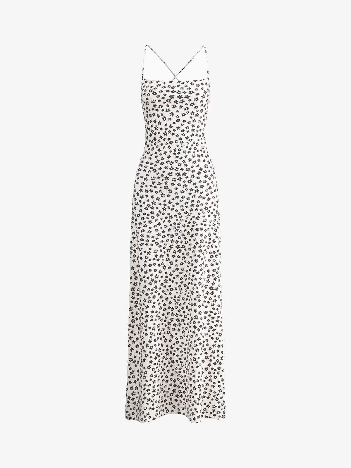 Damen Blumenkleid Spaghettiträger Elegant Rosa